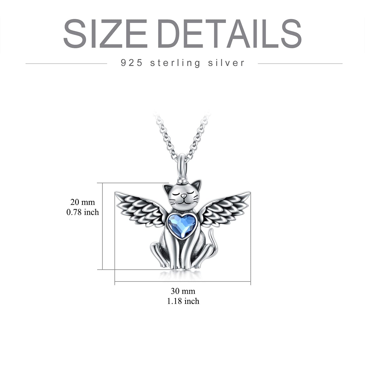 AOBOCO 925 Sterling Silver Dog/Cat Urn Necklace for Ashes Pet Cremation Keepsake Necklace Memorial Jewelry Gift for Women