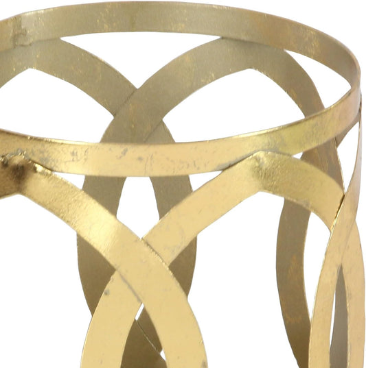 Deco 79 Metal Pillar Candle Lantern, 6" x 6" x 8", Gold