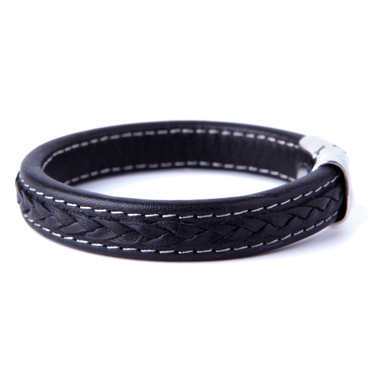 Urban Jewelry Braided Genuine Leather Bracelet with Locking Stainless Steel Clasp (Unique Designs Options)