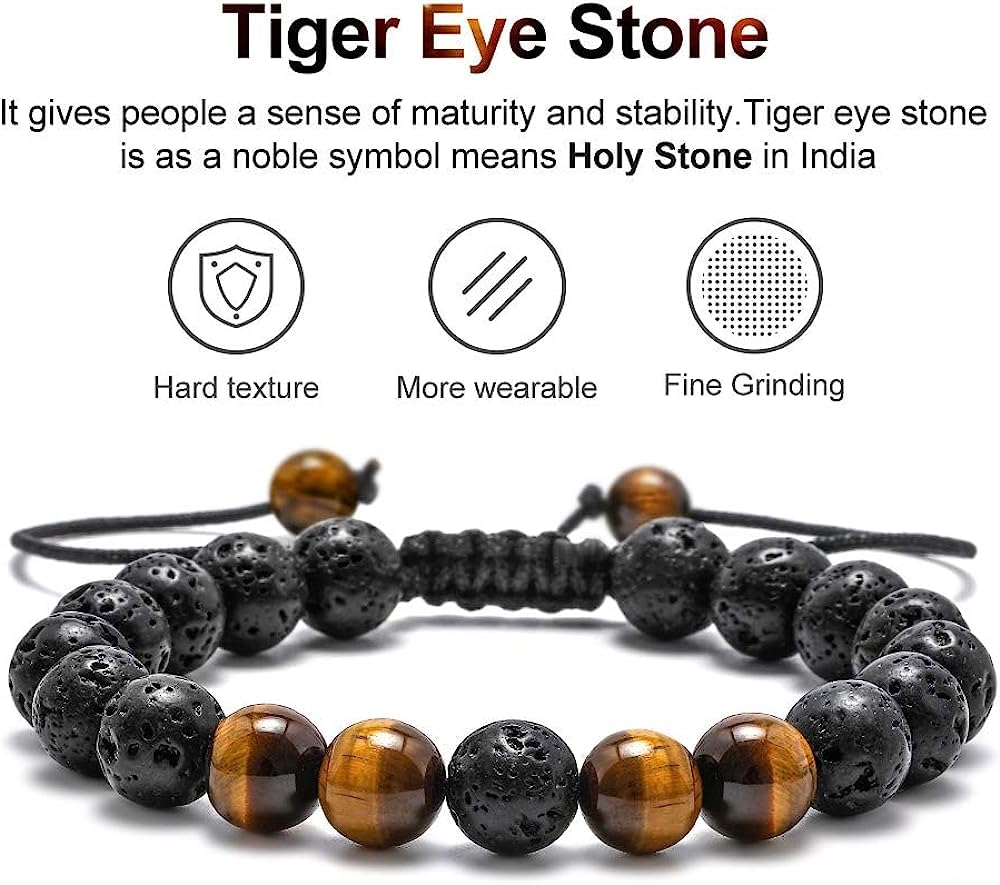 Natural Stone Agate Elastic Evil Eye Bracelet Kit with Charms Adjustable for Men Boyfriend for Gift Boys Stretch Bracelet for son Gifts 6mm