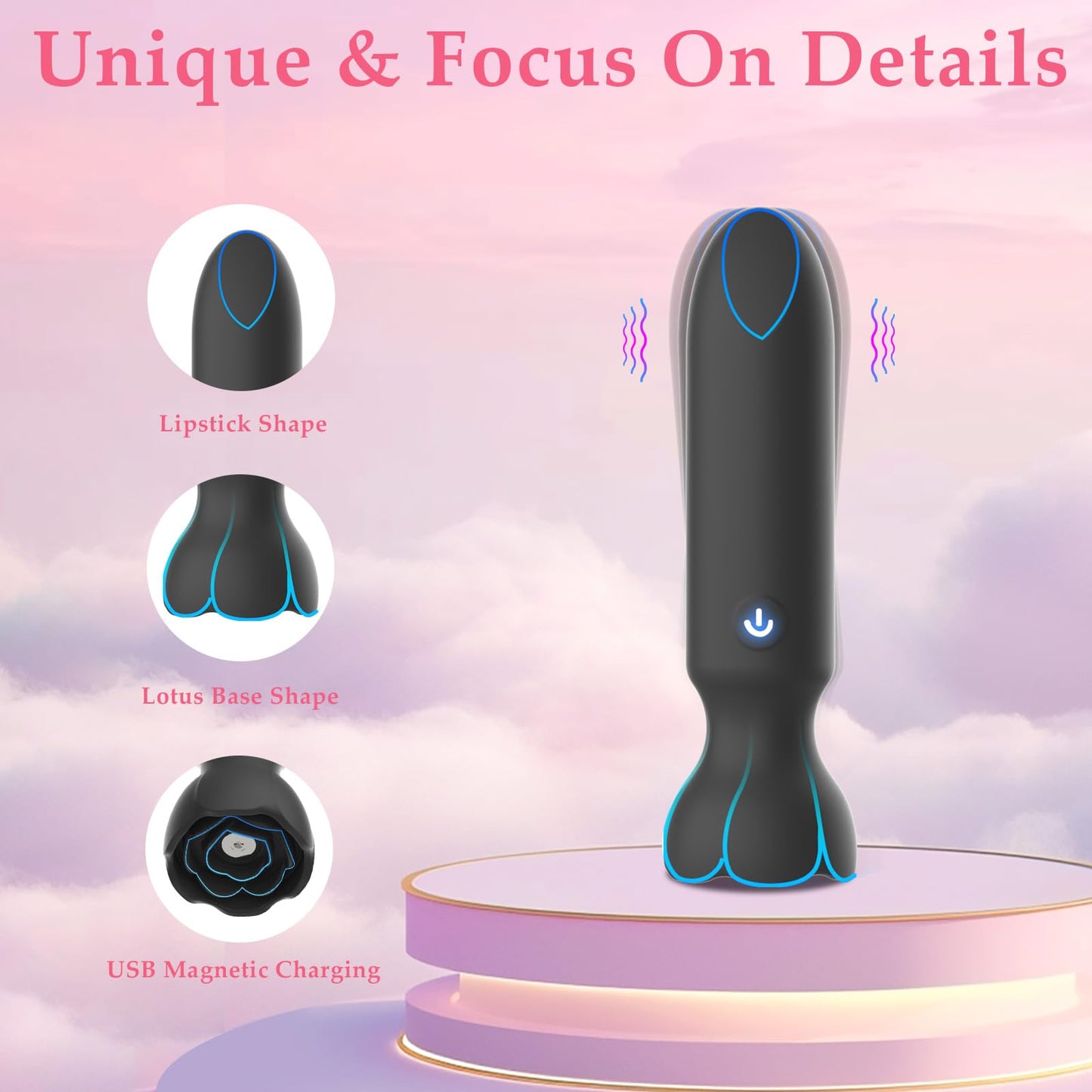 Mini Bullet Vibrator Adult Toys - Vibrators App Controlled Female Sex Toys with 9 Vibration Modes, Lipstick G Spot Dildo Clitoral Vibrator, Long Distance Discreet Vibrator for Women & Couples (Black)