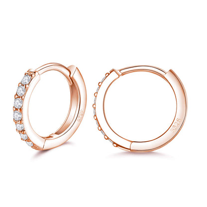 925 Sterling Silver Small Hoop Earrings Cubic Zirconia Huggie Hoop Earrings, 3 Pairs 14K White Gold Plated Cartilage Piercing Earrings Ear Cuff Tiny Hoop Earrings for Women Men