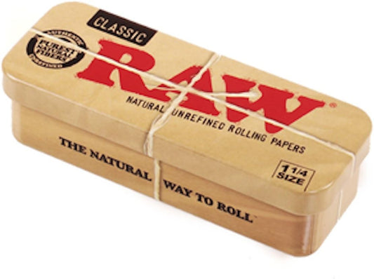 RAW 1 1/4 Cone Caddy Metal Storage Container Tin Rolling Papers 79mm