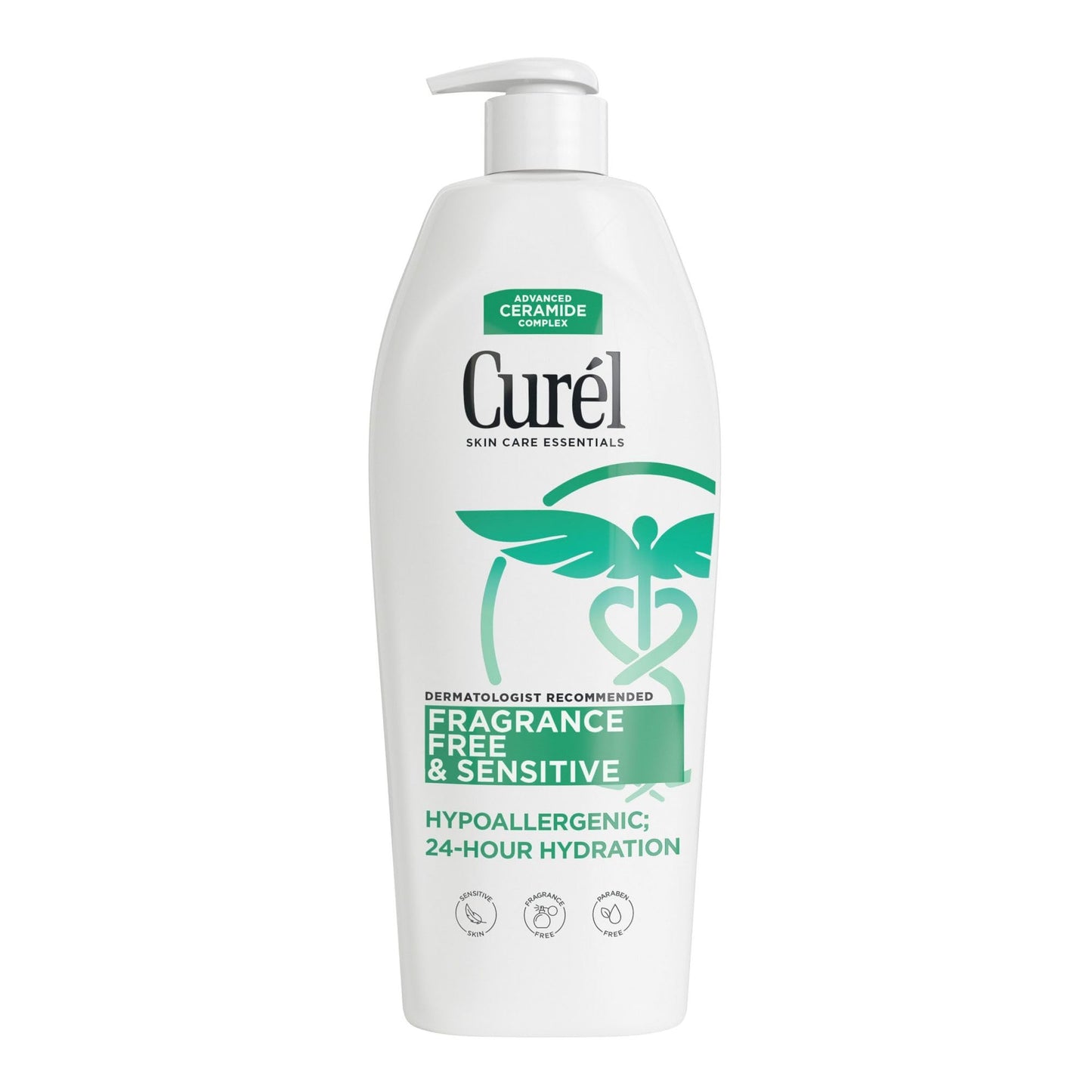 Curel Fragrance Free Comforting Body Lotion, Unscented Dry Skin Moisturizer for Sensitive Skin, with Advanced Ceramide Complex, Repairs Moisture Barrier, 20 oz