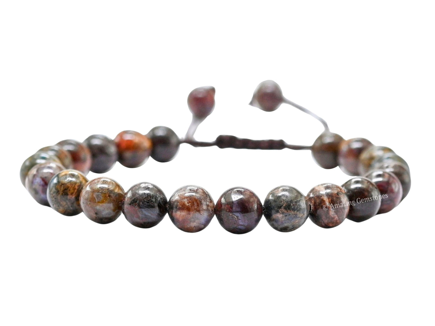 Copper Hematite Bracelet for Women Men's Gifts - Protection Healing Crystal Bracelet - 8mm Gemstone Beaded Adjustable Bracelet Pulseras Para Hombres Mujer Stocking Stuffers