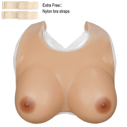 Vollence Strap on Silicone Breast Forms Fake Boobs for Mastectomy Crossdresser