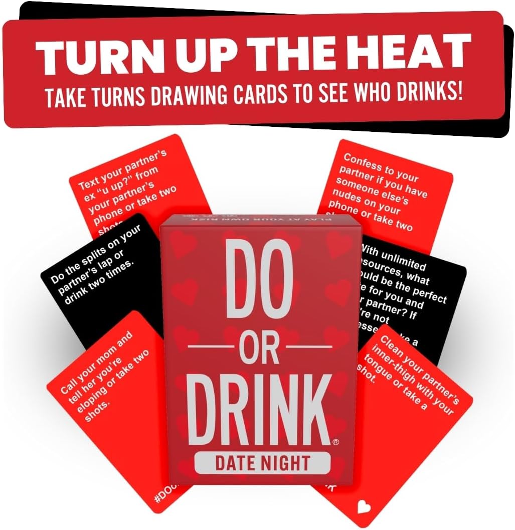 Do or Drink Date Night - Couples Games for Adults - Fun Drinking Games with 250 Cards - Great Couples Gift Ideas and Fun Couples Card Games for Adults