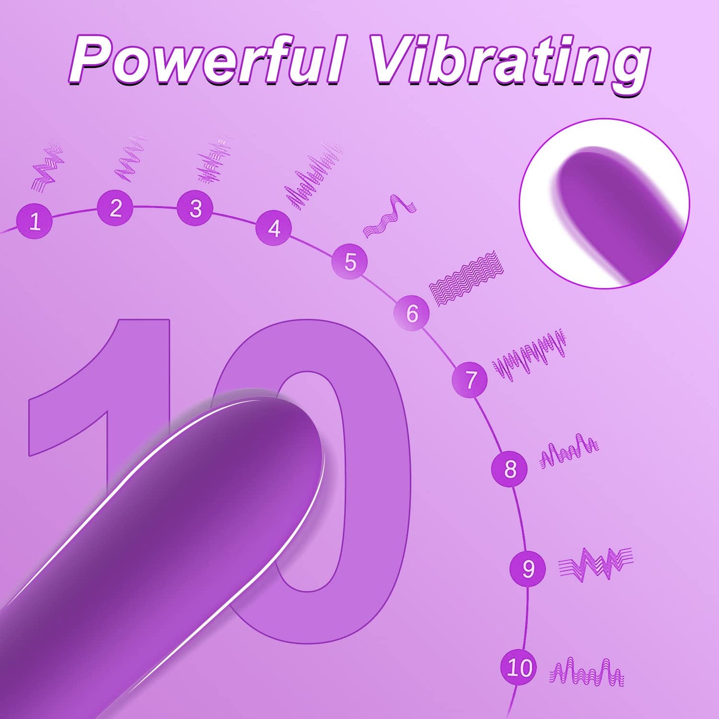 G Spot Bullet Vibrators for Women, Tuitionua Rose Vibrator with 10 Vibrations, Silicone Dildo Clitoris Vagina Anal Vibrating Machine, Adult Female Sex Toys(Purple)