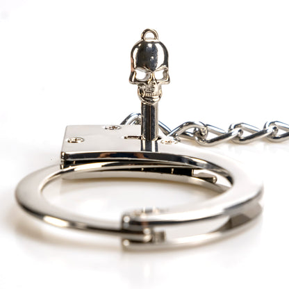 HISET Metal Handcuffs with Two Skull Keys - Prop Toy Handcuffs (Rose Gold)