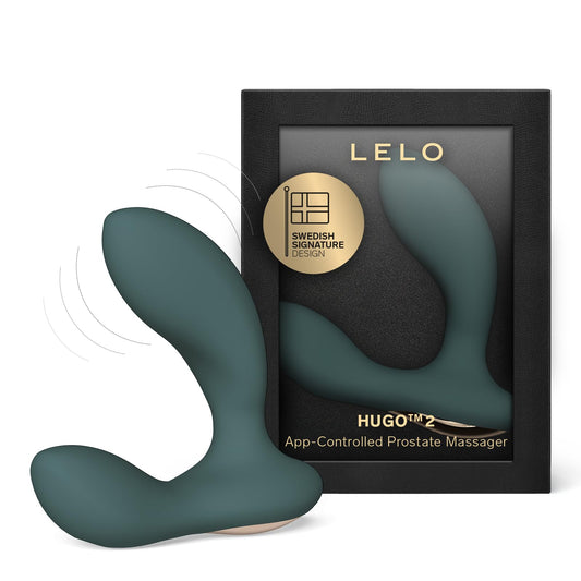 LELO Hugo 2 Prostate Vibrator is Advanced Male Sex Toy with Bluetooth App, Prostate Massager with 10 Settings, Waterproof & Rechargeable Sex Toys for Men, Green