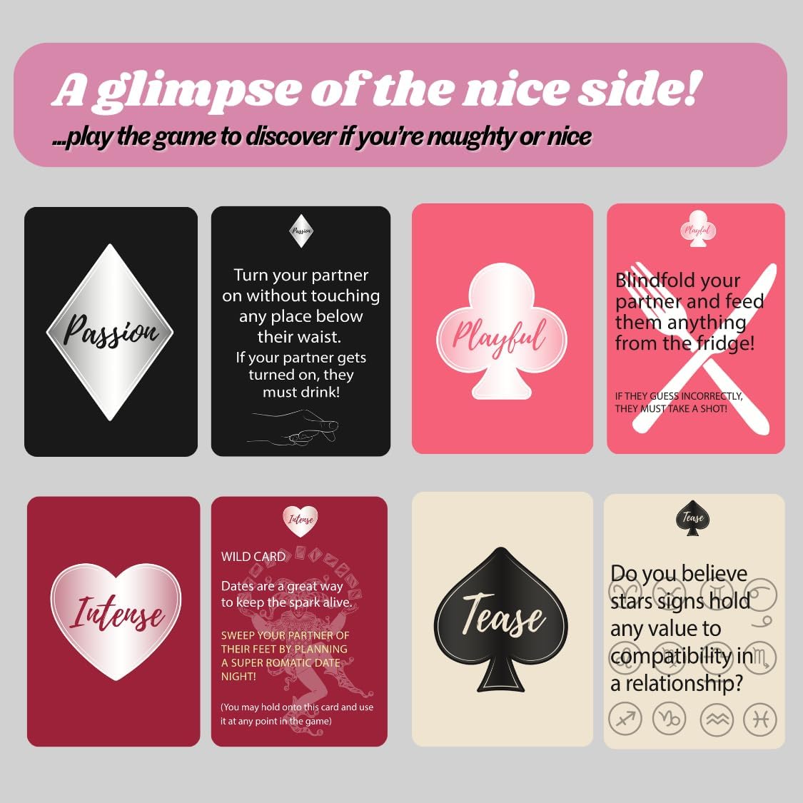 Naughty or Nice - Ultimate Couples Card Game | Fun Date Night Experience with Flirty Prompts & Romantic Challenges for Couples & Anniversary