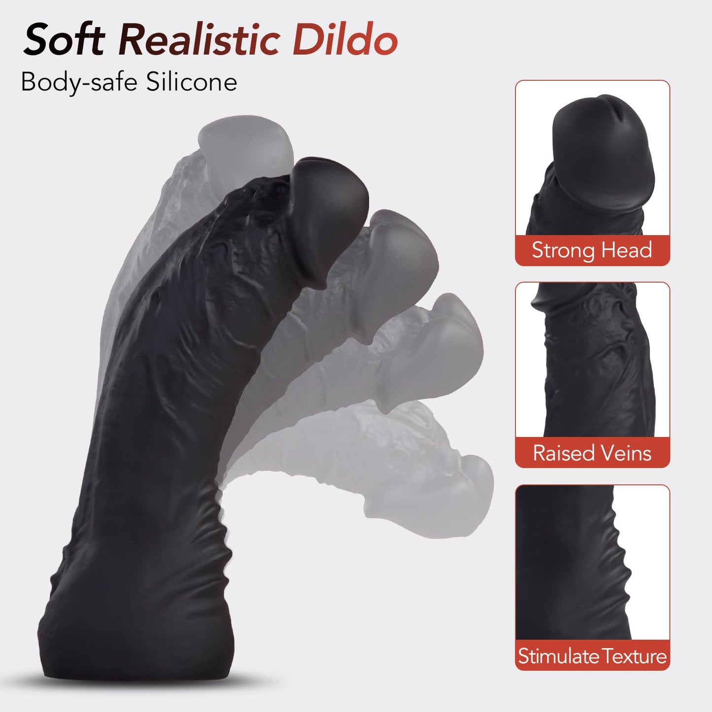 Strap on Dildo Adult Toys - UTIMI Strapon 3 Removable Realistic Silicone Dildos Consoladores Wearable Dildo Pants G-Spot Stimulator Strap on Harness for Women & Lesbian Couples Sex Toys, Black