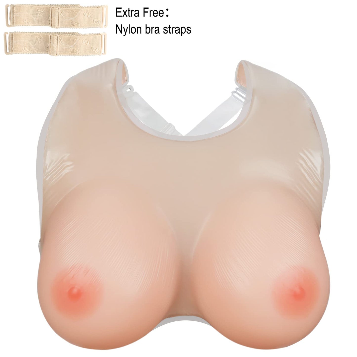 Vollence Strap on Silicone Breast Forms Fake Boobs for Mastectomy Crossdresser