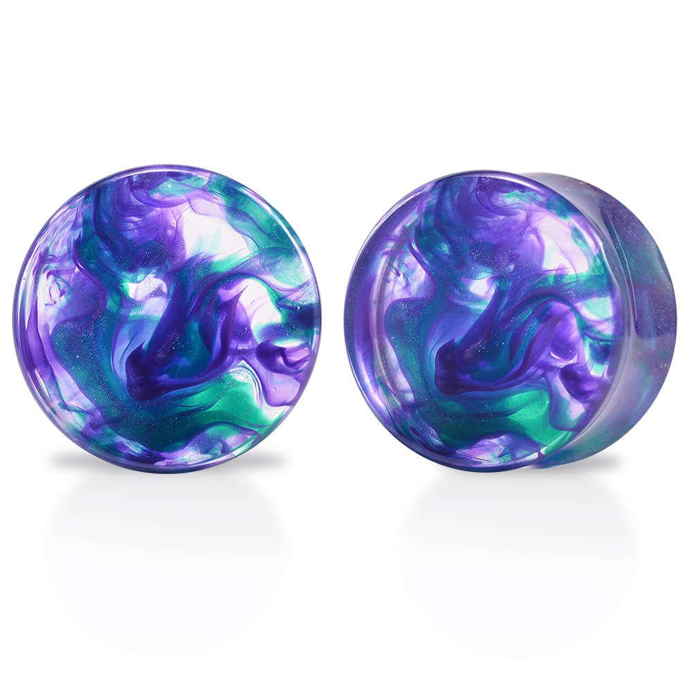 1 Pair Acrylic Smoke Solid Double Flare Ear Gauges Tunnels 8mm-25mm Stretcher PurpleGreen Grey Red Woman Man Body Piercing Jewelry