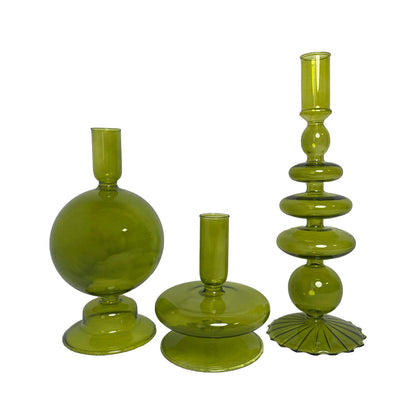 Candlestick Holders, Glass Candle Holders for Table Centerpiece, Taper Candle Stand Modern Style Black Candle Holder for Wedding Decor and Dinner Party (Color : Black)