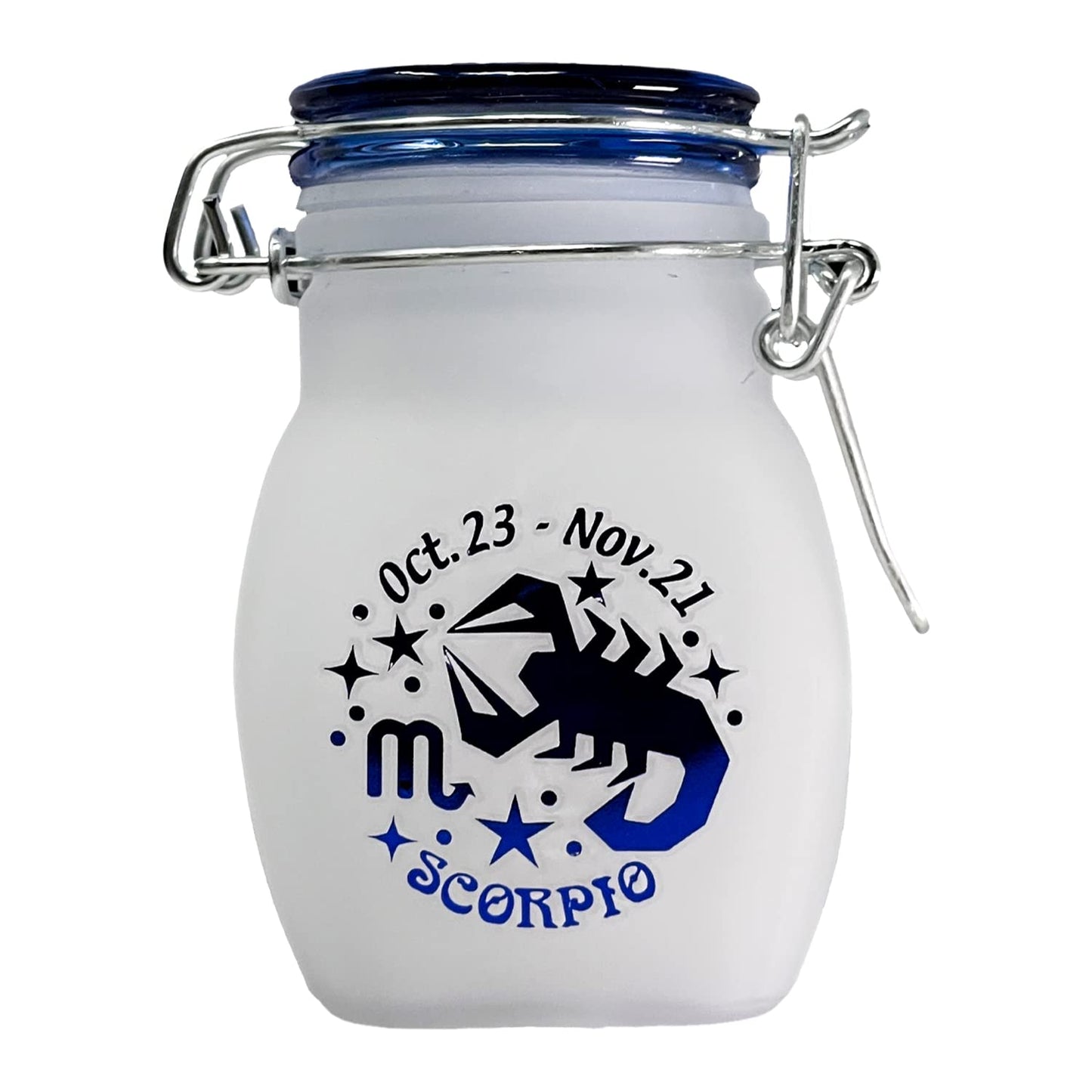 Zodiac Sign Quarter Oz (125ml) Smell Proof Airtight Glass Storage Jar, 3.25'' (Capricorn Astrology Sign)