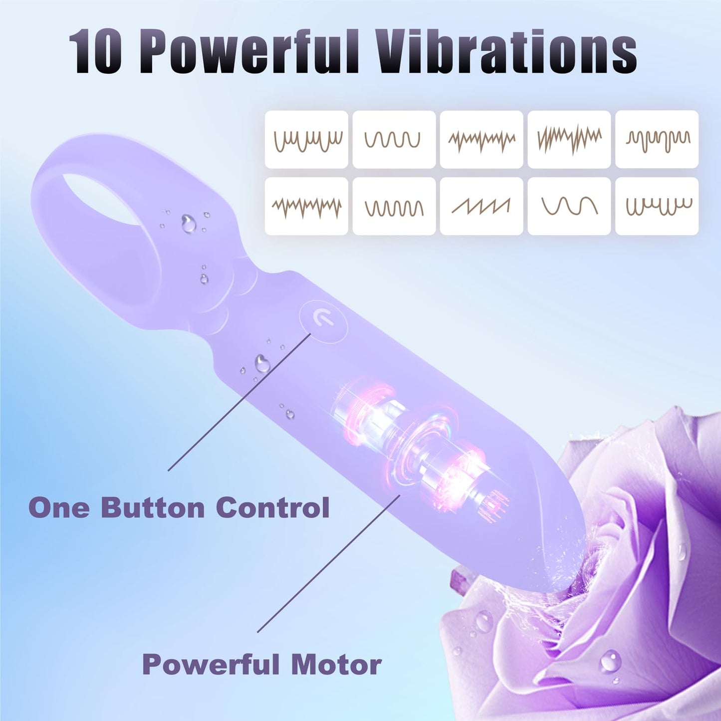 LUKIKI Bullet Vibrator Adult Toys - Female Sex Toys with 10 Vibration Modes, Lipstick Mini Vibrator for G Spot Clitoral Stimulation, Discreet Portable for Travel, Adult Sex Toys & Games for Women