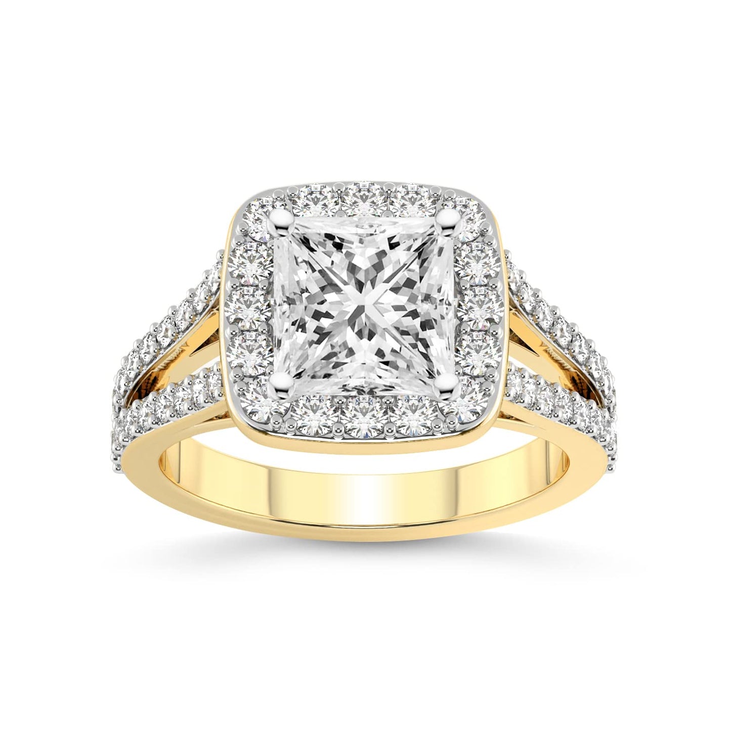 FRIENDLY DIAMONDS Lab Grown Diamond Engagement Ring For Women 1 Carat - 5 Carat IGI Certified | Rosalind Split Shank Diamond Ring | 14K Or 18K White, Yellow Or Rose Gold | FG-VS1-VS2 Quality Ring