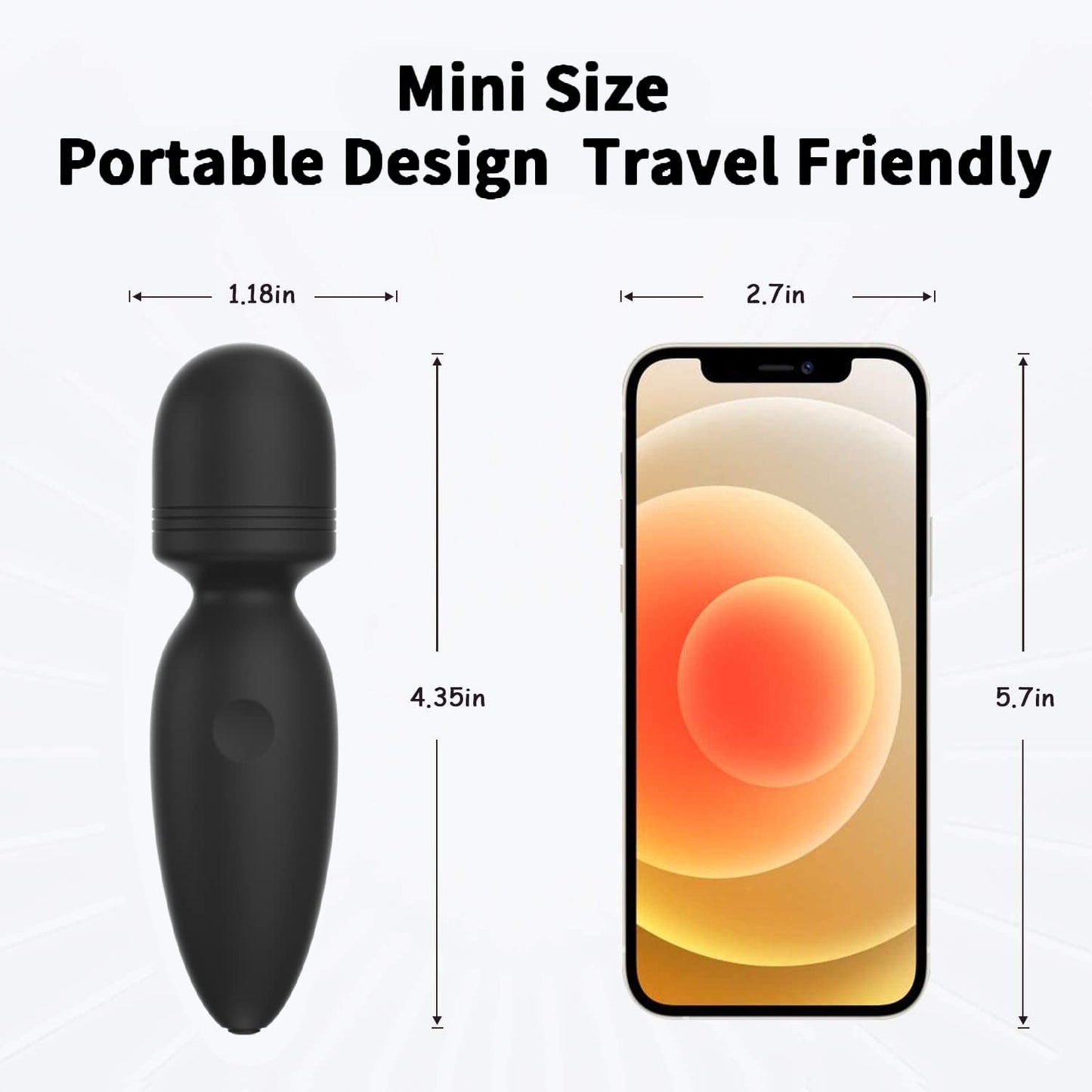 Mini Massager,Small Cordless Handheld Massager with 10 Quiet Vibration Modes, Personal Handheld Rechargeable Massager for Neck Shoulder Back Body [4.35 * 1.18 inches]