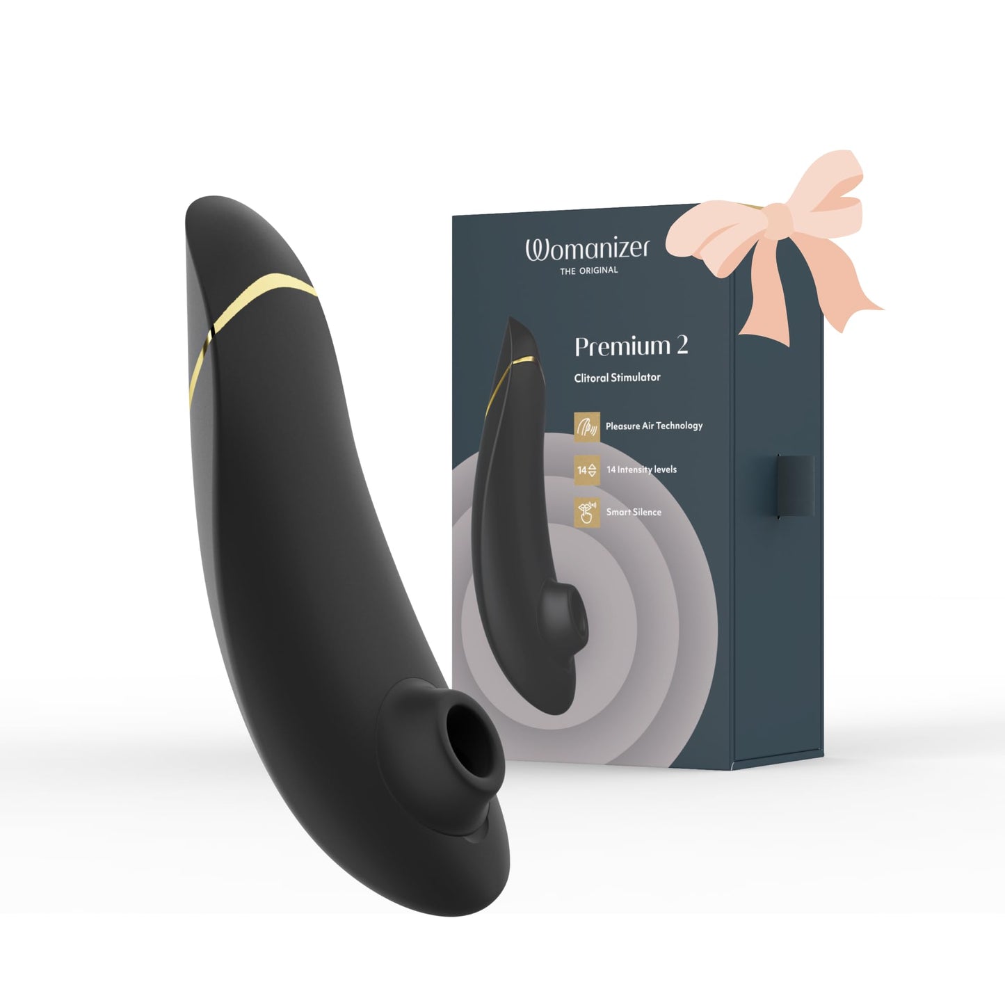 Womanizer Premium 2 Clitoris Vibrator for Women | Clit Sucker Adult Toys | Vibrating Adult Sex Toy | Clit Stimulator for Woman with 14 Suction Speeds | Waterproof Clitoral Stimulation Sex Toys | Blue