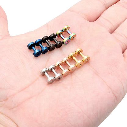 Lcolyoli Screw Fit Ear Gauges Kit Surgical Steel Tunnel Expander Earrings Earlobe Plugs Body Piercing Jewelry Set for Women Men 14G-00G 12 Pieces