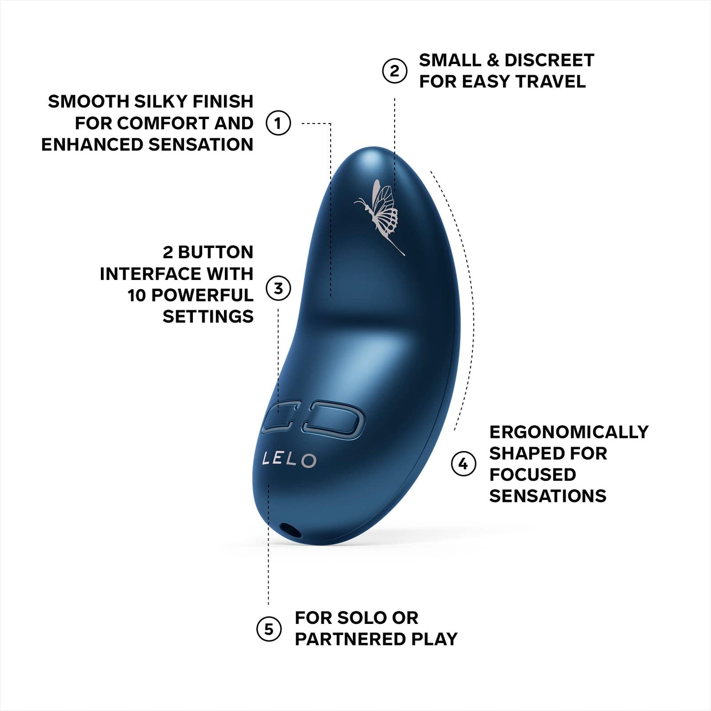 LELO NEA 3 Mini Bullet Vibrator for Woman Female Vibrator Mini Clitoris Vibrator Discreet with 10 Pleasure Settings and Varying Intensities, Alien Blue