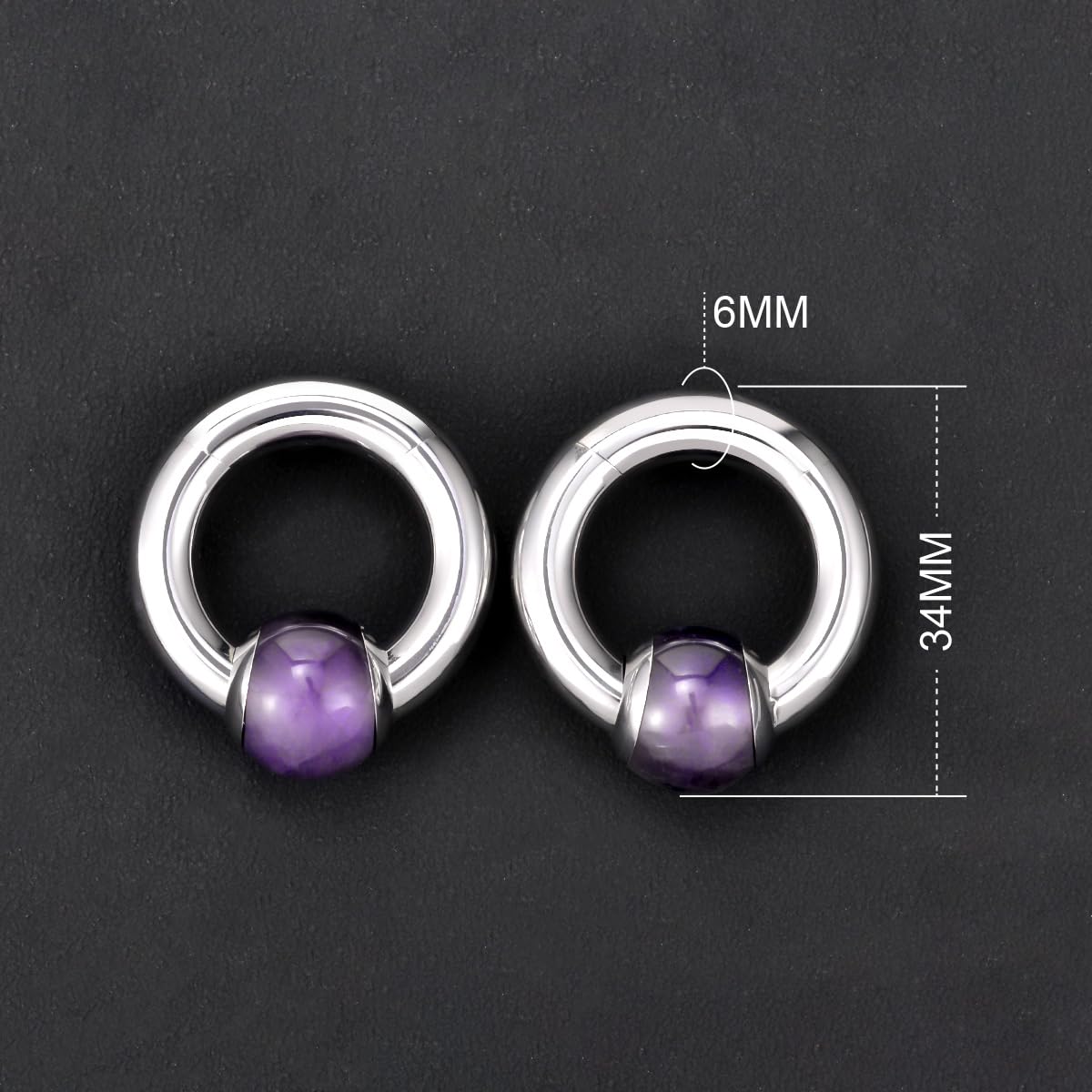 1 Pair Seamless Ear Weight Hoop Gauge Earrings For Stretched Ears Dangle Gauge Hanger 2g 0g 00g Plug Tunnels For Ear Women Body Piercing Jewelry