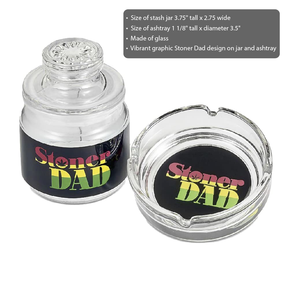 FASHIONCRAFT 82536 Ashtray and Stash Jar Set, Stash Jar, Birthday Gift for Moms, Red Stoner Mom Design