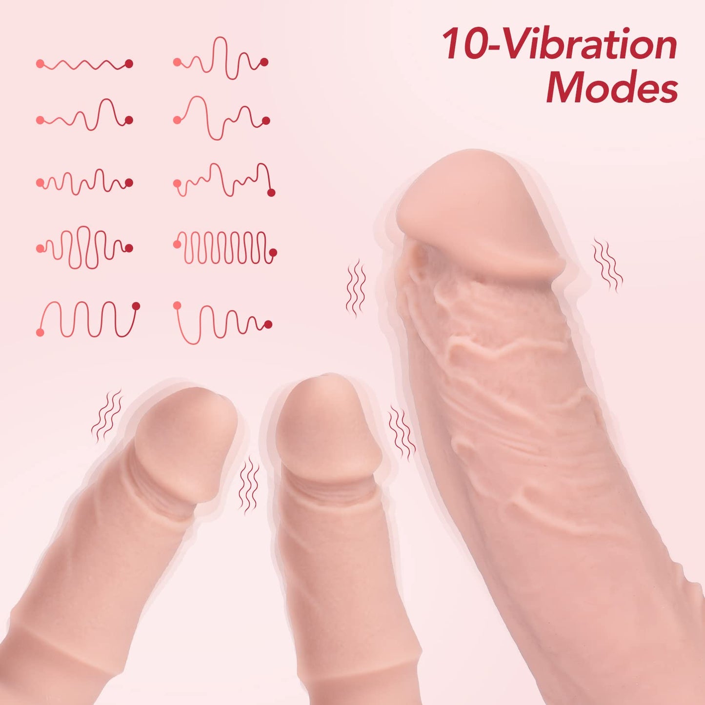 Harness Strap-On Vibration Realistic Dildos with 10 Strong Modes 2 Dildos Silicone Anal G-spot Stimulation Adjustable Strapless Sex Toys for Female Couple Lesbian | Remote Control