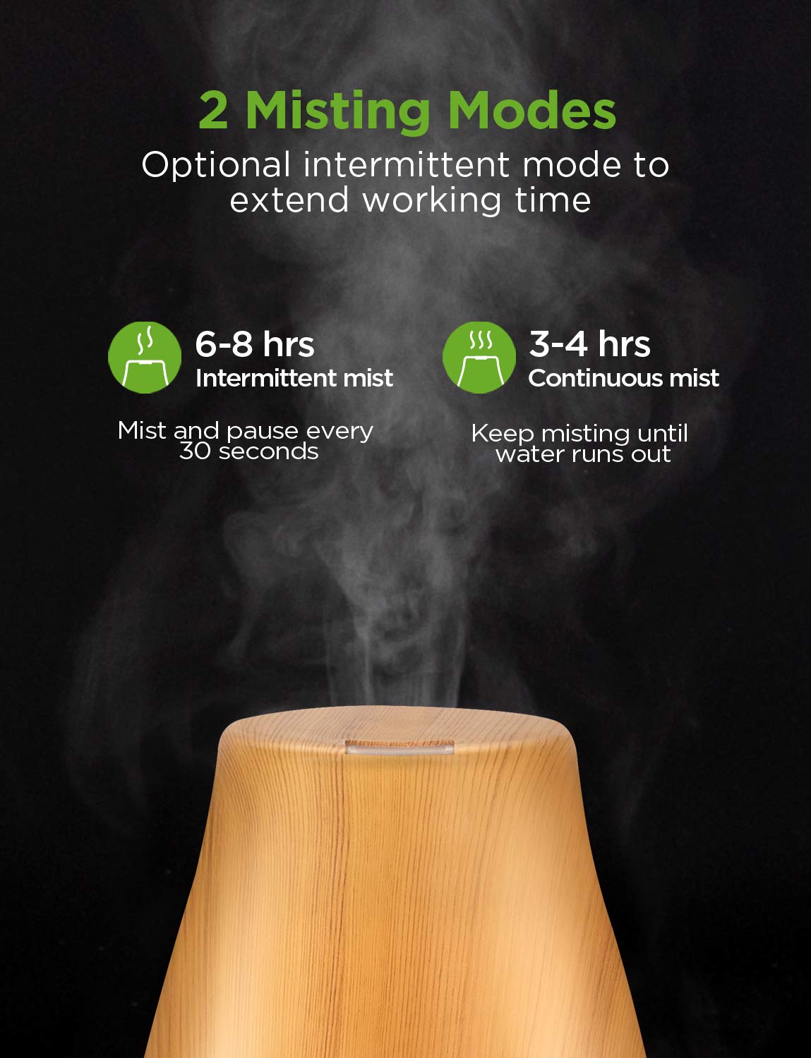 InnoGear Essential Oil Diffuser, Premium 5-in-1 Diffusers for Home Scent Aromatherapy Diffuser Air Desk Humidifier for Bedroom Large Room Office 7 Color LED 2 Mist Mode Waterless Auto Off, Bronze