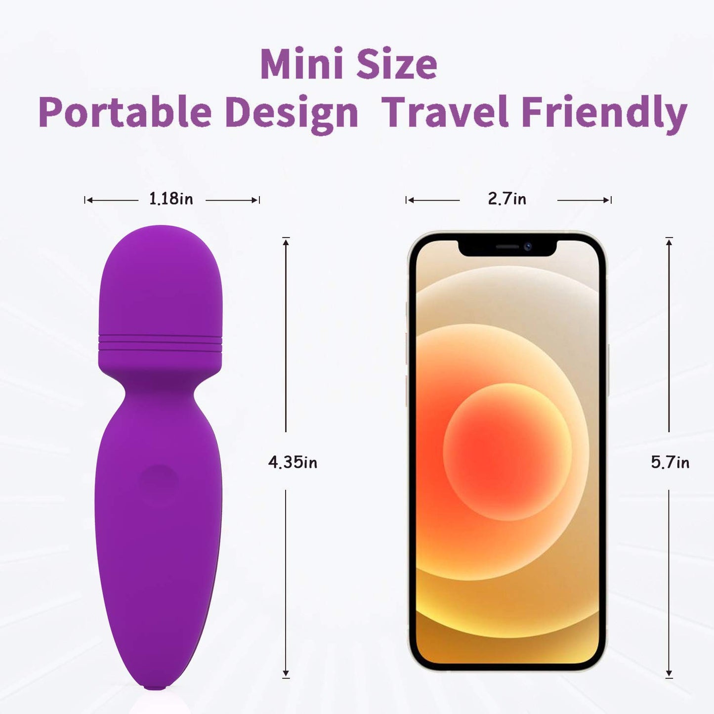 Mini Massager,Small Cordless Handheld Massager with 10 Quiet Vibration Modes, Personal Handheld Rechargeable Massager for Neck Shoulder Back Body [4.35 * 1.18 inches]