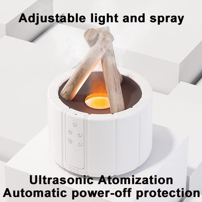 Campfire Flame Diffuser, Aromatherapy Essential Oil Diffuser, 280ml Wood Diffuser with Remote Control, Cool Mist Ultrasonic Humidifier for Bedroom,Office, Auto Shut-Off, Ambient Night Light