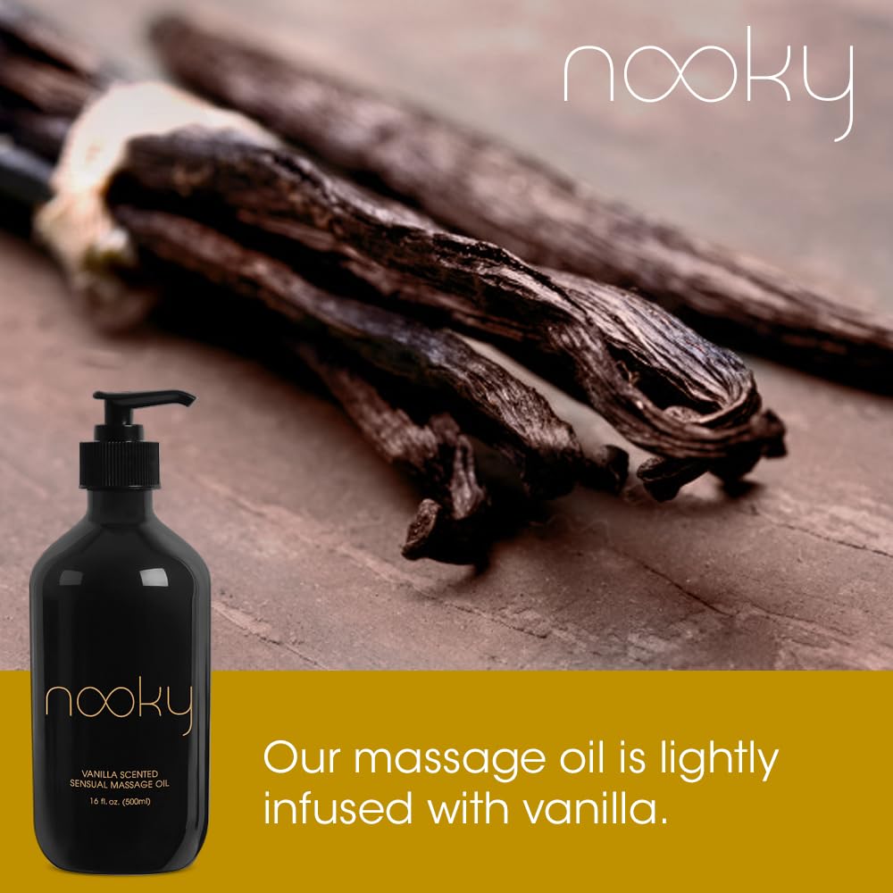 Nooky Vanilla Massage Oil with Fractionated Coconut Oil.16 Ounce