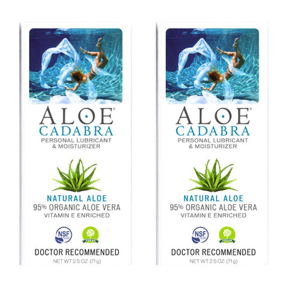 Aloe Cadabra Natural Water Based Personal Lubricant and Vaginal Moisturizer, Organic Aloe Lube for Men, Women and Couples, Non-Staining, pH Balanced (Unscented 2.5 Ounces, 1 Pack)