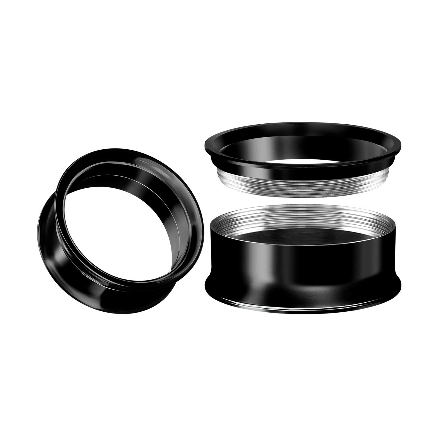 Internally Threaded Surgical Steel Black Double Flared Tunnel Piercing Jewelry Stretcher Ear Plug Earring Lobe Tunnel