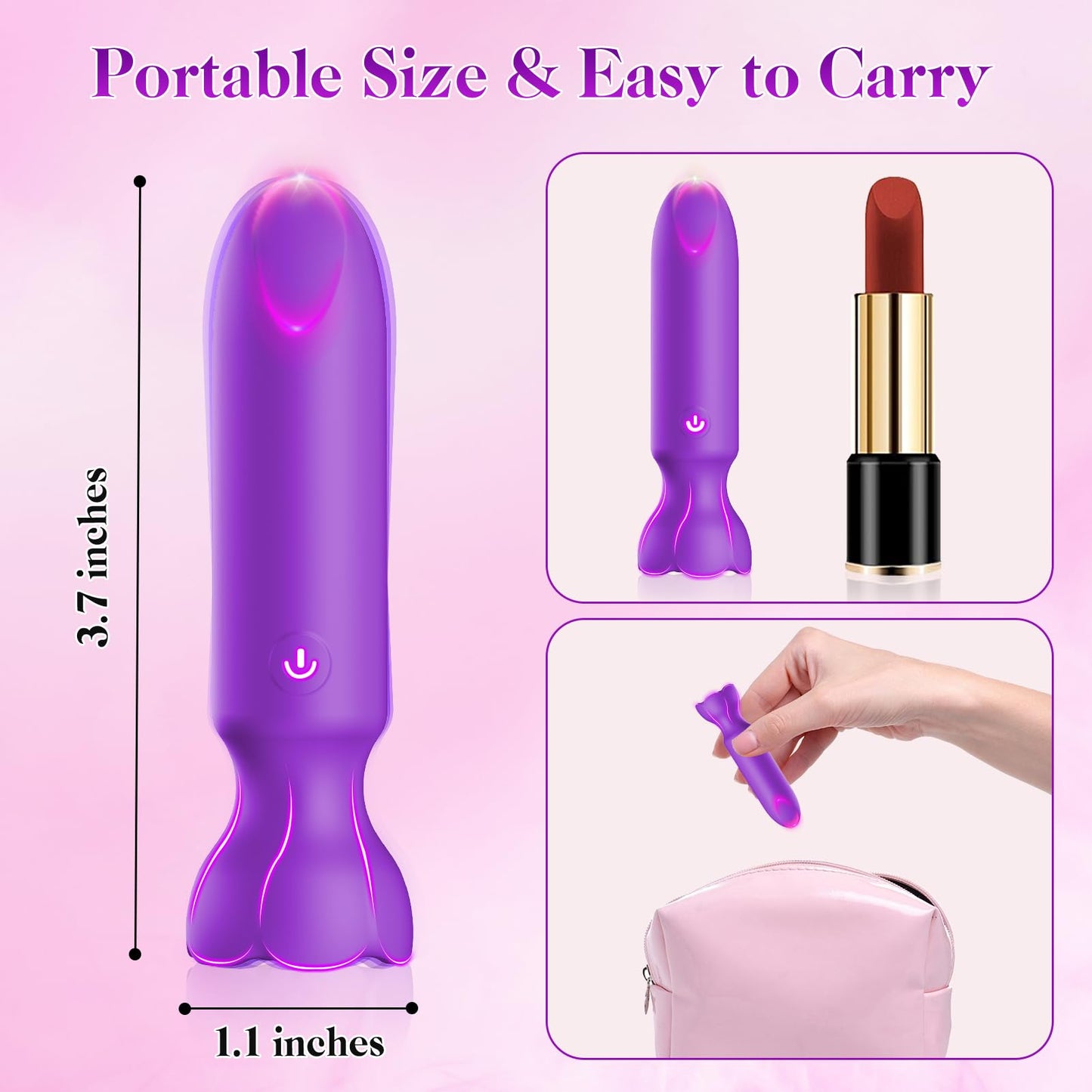 Mini Bullet Vibrator Adult Toys - Vibrators App Controlled Female Sex Toys with 9 Vibration Modes, Lipstick G Spot Dildo Clitoral Vibrator, Long Distance Discreet Vibrator for Women & Couples (Black)