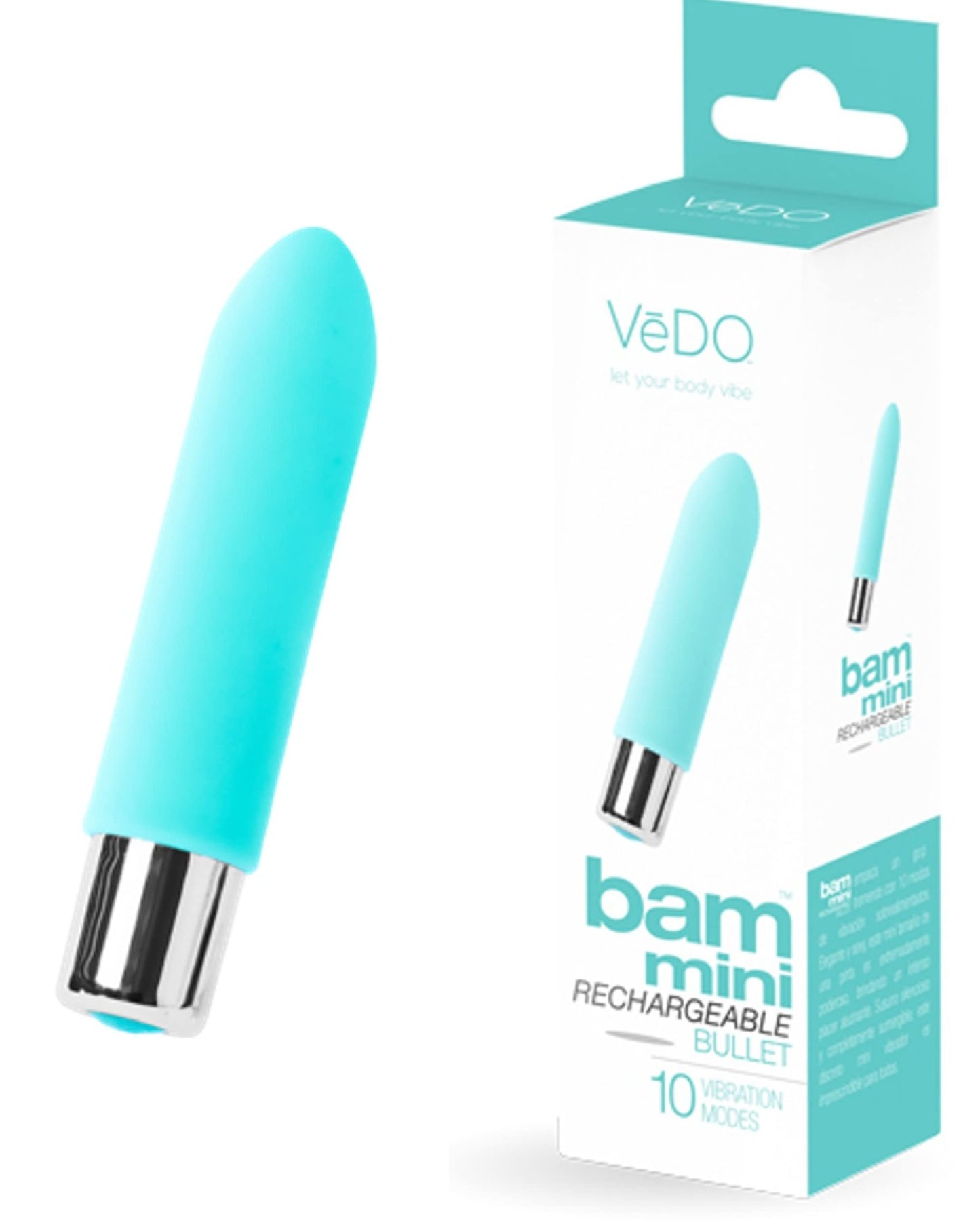 VeDO Bam Mini Rechargeable Bullet Vibrator (Turquoise)