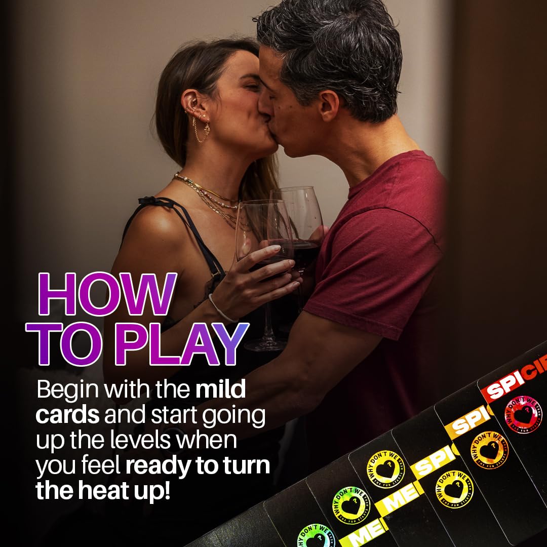 Why Don't We - Spice IT UP - Spicy Couples Games for Adults with 150 Cards with Conversations, Spicy Dares & More - Best Date Night Games for Couples - Romantic Adult Couple Games