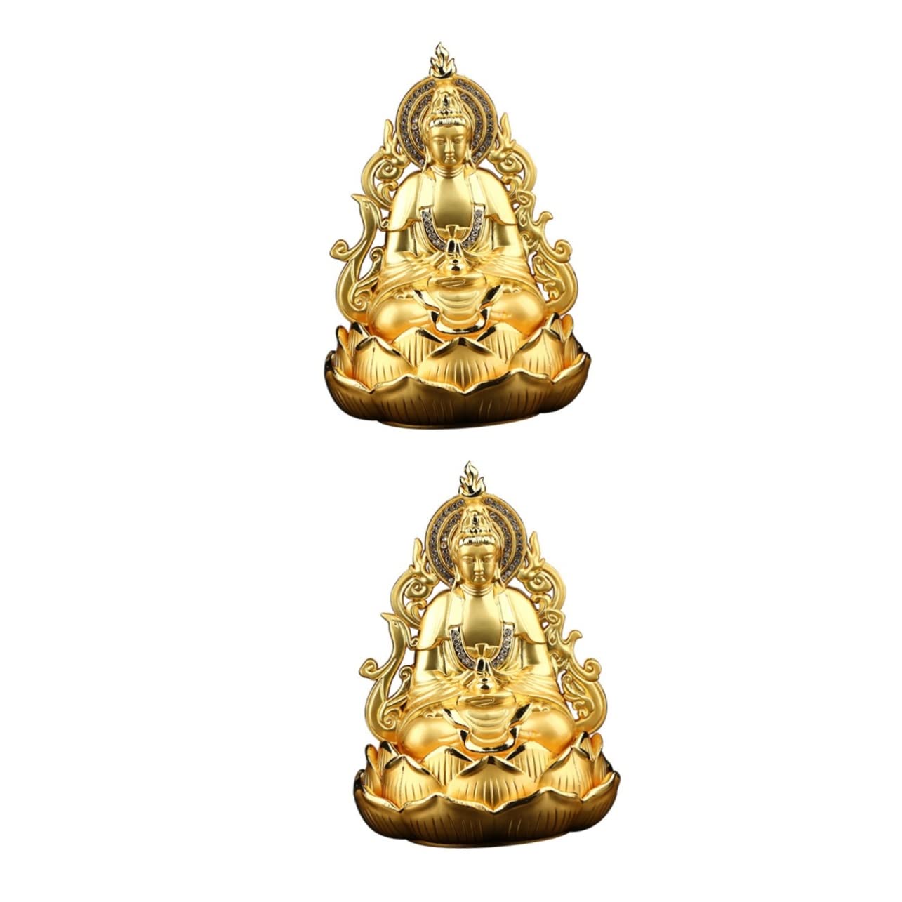 Ornaments Gold Trim Diffuser for Essential Oils Diffusers for Essential Oils Kwan Figurine Fragrance Diffuser Feng Shui Statue Car Aroma Holder Car Adornment Perfume Base Alloy