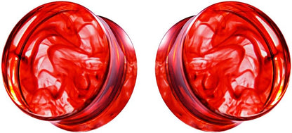 1 Pair Acrylic Smoke Solid Double Flare Ear Gauges Tunnels 8mm-25mm Stretcher PurpleGreen Grey Red Woman Man Body Piercing Jewelry