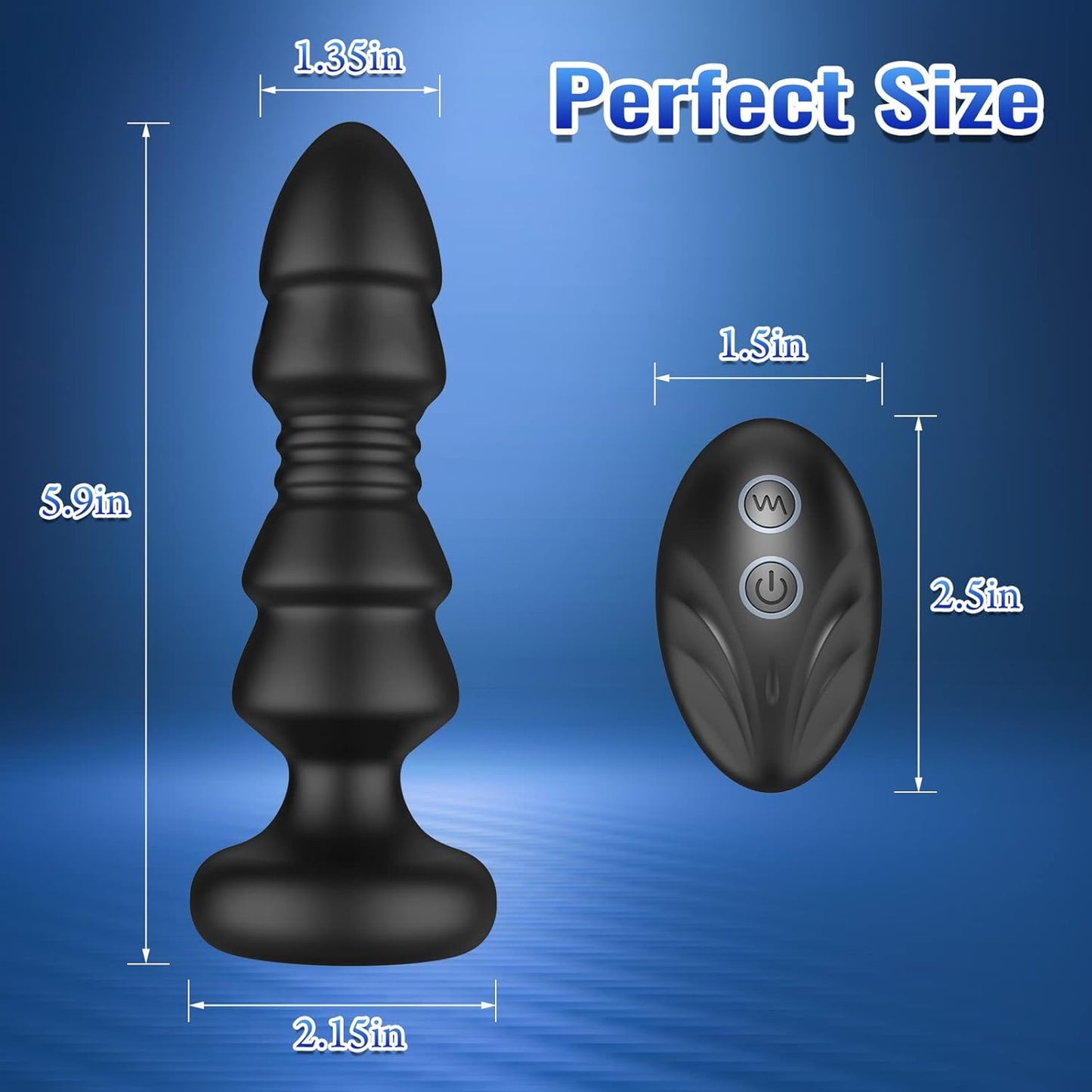 Thrusting Sex Toys Anal Plugs - Anal Toys Sex Toy Remote Control Vibrating Butt Plug G Spot Vibrator, Anal Beads with 5 Vibrating & Thrusting Prostate Massager, Anal Sex Toys for Male and Female