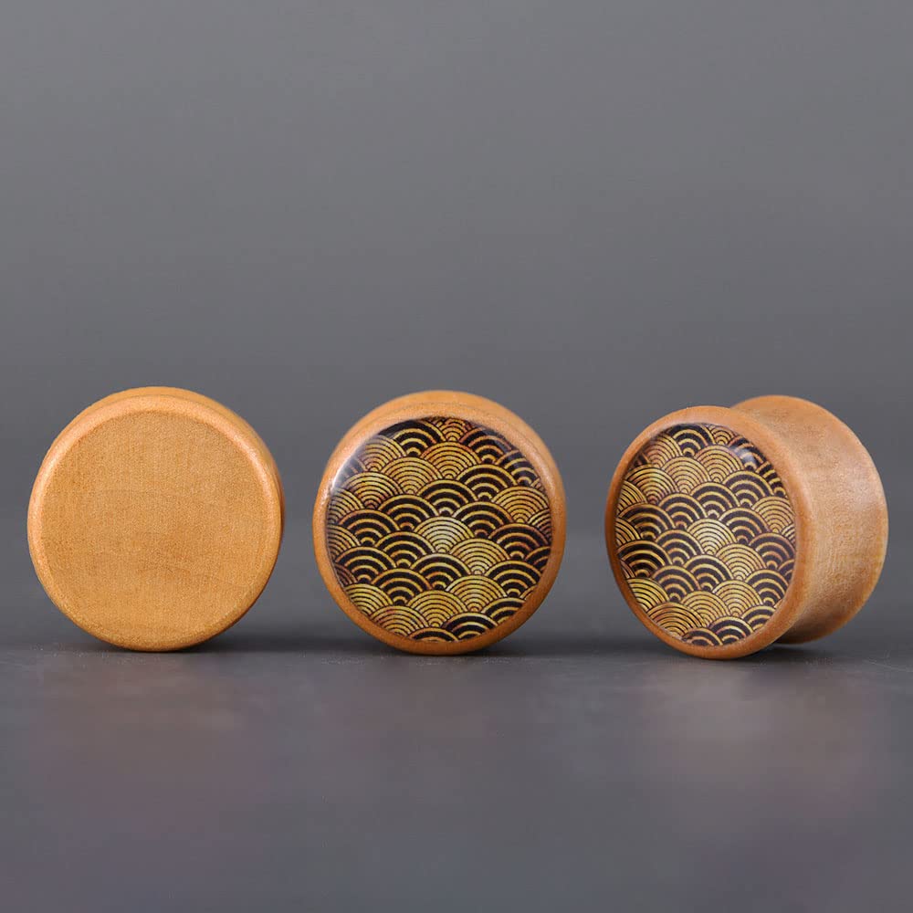 2 PCS Ear Gauges Resin Wood Stretching Ear Tunnels Expanders Body Piercing Jewelry