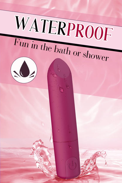 Bullet Vibrator with Angled Tip for Precision Clitoral Stimulation, Discreet Rechargeable Lipstick Vibe with 10 Vibration Modes Waterproof Nipple G-spot Stimulator Sex Toys for Women (Black)