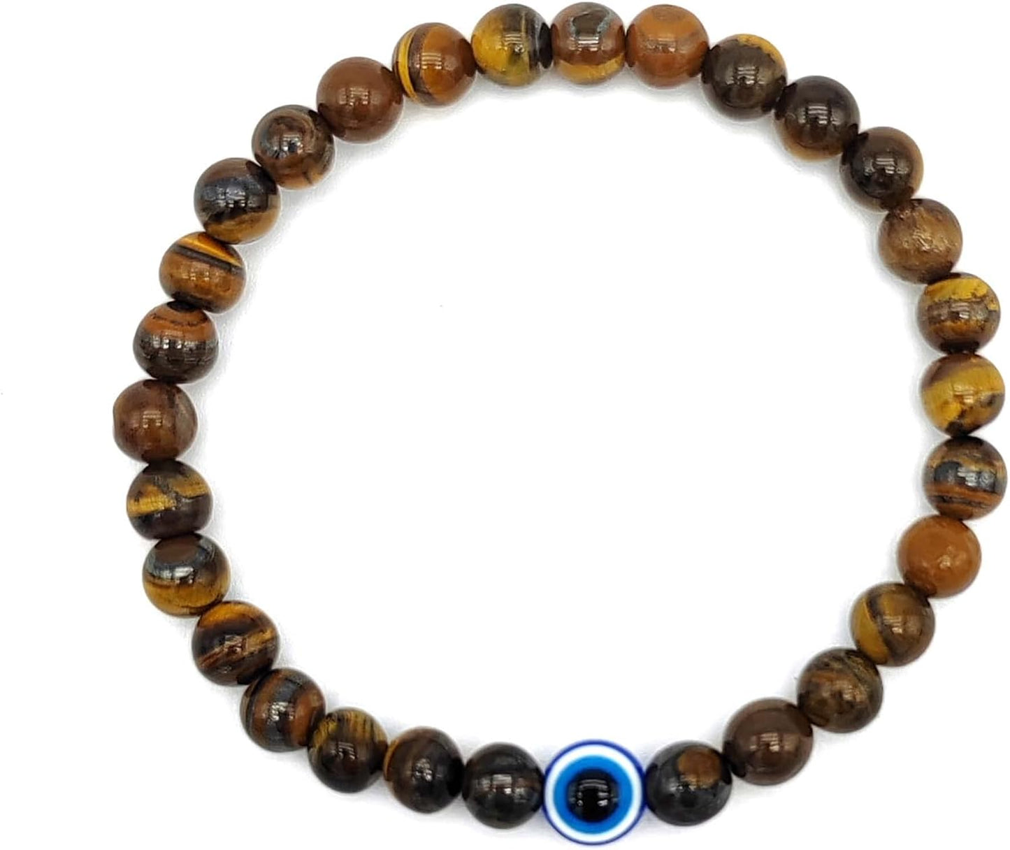 Natural Stone Agate Elastic Evil Eye Bracelet Kit with Charms Adjustable for Men Boyfriend for Gift Boys Stretch Bracelet for son Gifts 6mm