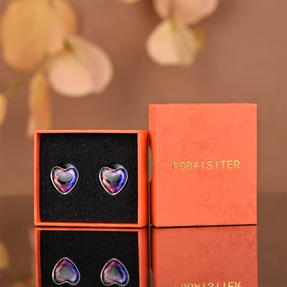 2PCS Stainless Steel Heart Ear Gauges Single Flared Expander Stretching Gauges for Ears