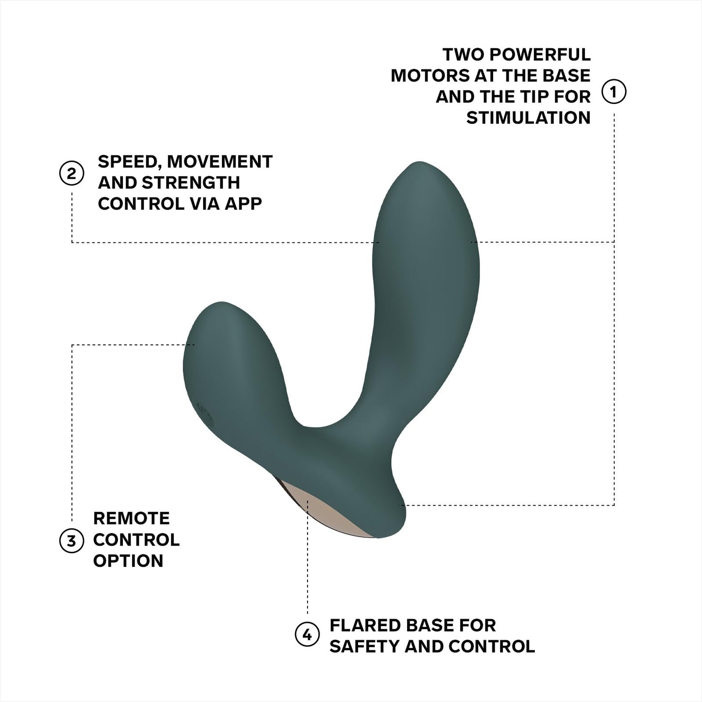 LELO Hugo 2 Prostate Vibrator is Advanced Male Sex Toy with Bluetooth App, Prostate Massager with 10 Settings, Waterproof & Rechargeable Sex Toys for Men, Green