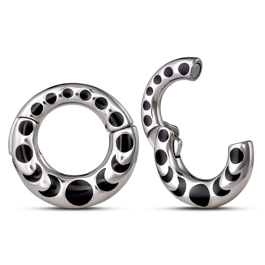 1 Pair Stainless Steel 2g Hoop Gauge Plug Ear Weights For Stretched Ears Heavy Weighted Tunnels 6mm Ear Gauge Expander Piercing Jewelry