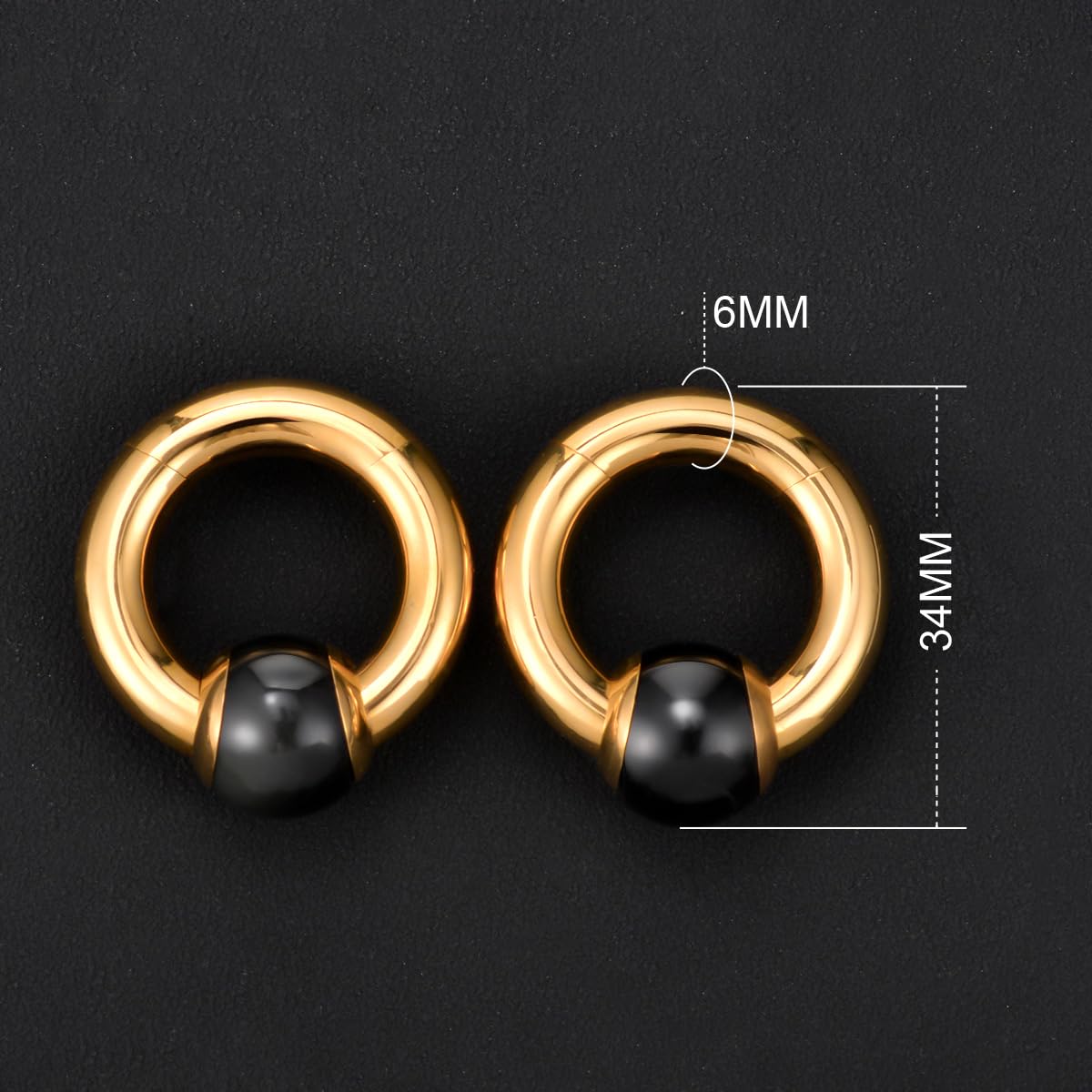 1 Pair Seamless Ear Weight Hoop Gauge Earrings For Stretched Ears Dangle Gauge Hanger 2g 0g 00g Plug Tunnels For Ear Women Body Piercing Jewelry