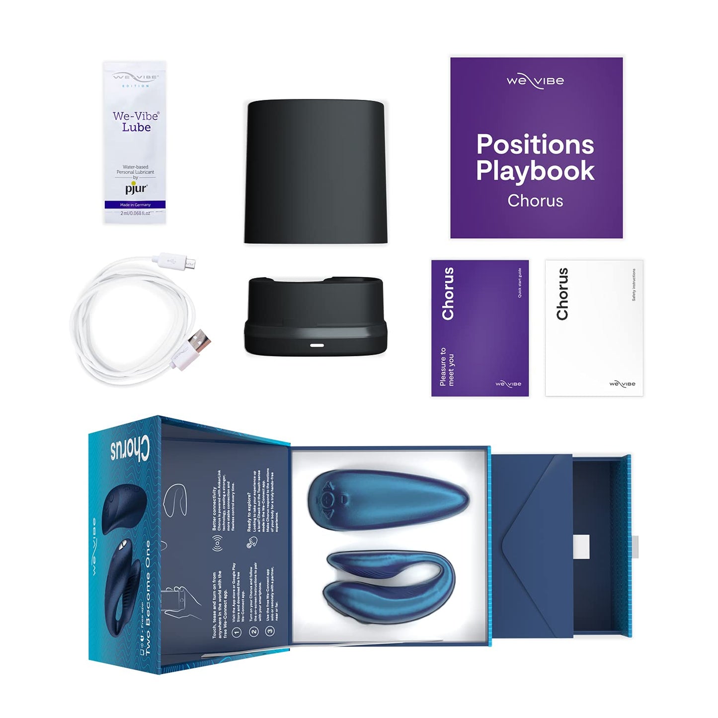 We-Vibe Chorus Vibrating Sex Toys for Couples | Remote Control Vibrator | Wearable App Controlled Adult Toys for Women | G Spot, Clit & Penis Sexual Stimulation Device | Clitoral Couples Gift |Purple