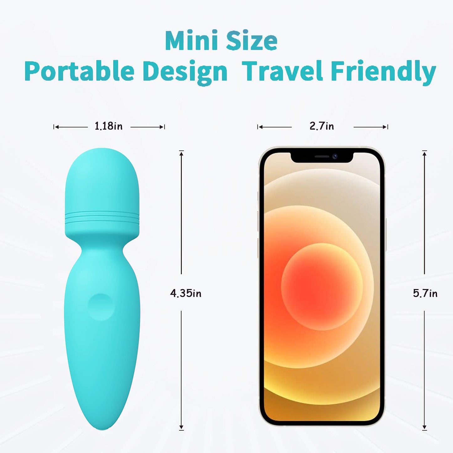 Mini Massager,Small Cordless Handheld Massager with 10 Quiet Vibration Modes, Personal Handheld Rechargeable Massager for Neck Shoulder Back Body [4.35 * 1.18 inches]